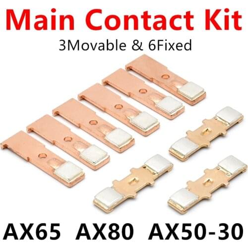 Main Contact Kit For AX65-30 AX80-30 AX50-30 Moving And Stationary Contacts Contactor Replacement Kit Spare Parts Accessories