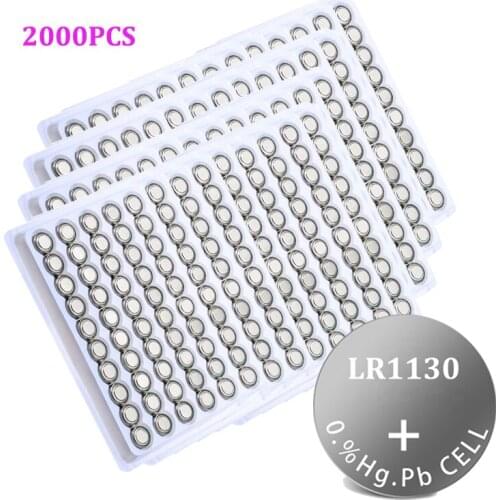 2000PCS LR1130 Battery Cell 1.5V AG10 LR 1130 Alkaline Button Battery AG10 389 LR54 SR54 SR1130W 189 LR1130 Button Batteries