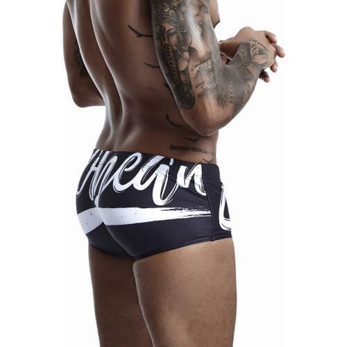 2019 Bathing Suit Men Low Waist Mens Swim Trunks Swimsuit Gay Swimwear Pants Sexy Cola Colors Bottoms