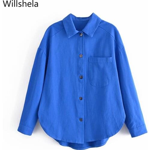 2021 Women Fashion Cotton Jacket Single Breasted Long Sleeves Lapel Collar Vintage Woman Shirt Coat Chic Outfit