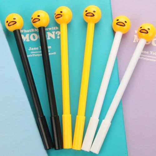 24 Pcs Korea Stationery Cute Expression Egg Yolk Brother Gel Pen Super Cute Student Black Ink Pen Kawaii School Supplies