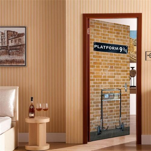 3D Creative London Underground Station Door Stickers For Living Room Bedroom Removable Vinyl Decor Decal Self Adhesive Wallpaper