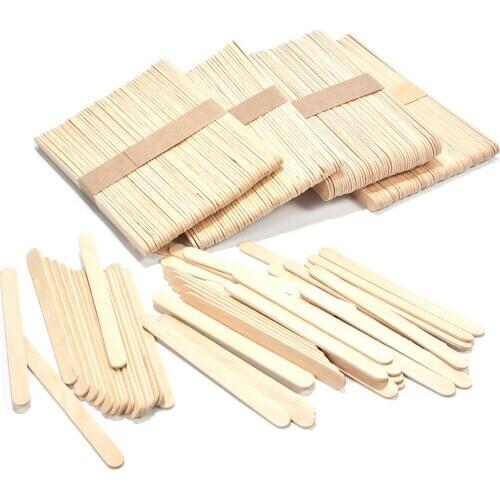 50Pcs/Lot Craft Ice Cream Sticks Wooden Pop Popsicle Sticks Natural Wood Cake Tools DIY Kids Handwork Art Crafts Sticks