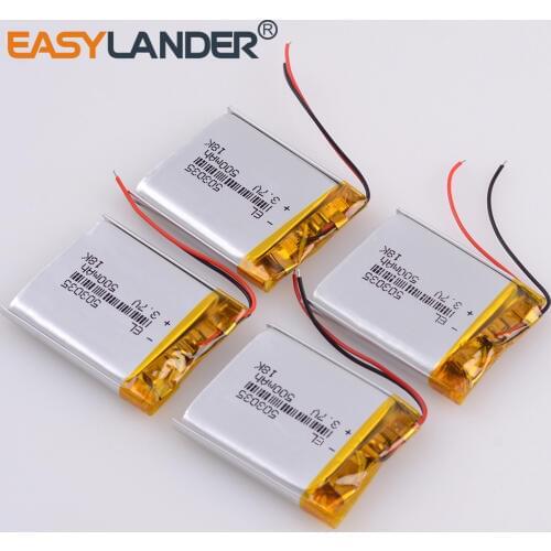 503035 3.7V 500mAh Lithium Polymer Battery Li po ion Lipo Rechargeable Batteries for DVD GPS Navigation DVR LEXAND LR-5000