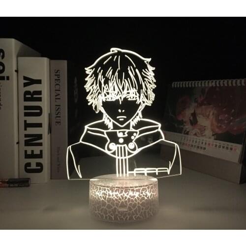 Anime Tokyo Ghoul Ken Kaneki 3D White Base Lamp for Cool Birthday Gift Bedroom Decor Nightlight Acrylic LED Night Light