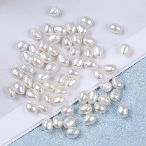 High Quality 6-7mm 100% White Natural Freshwater Baroque Pearl Loose Beads No Hole 20Pcs/Lot