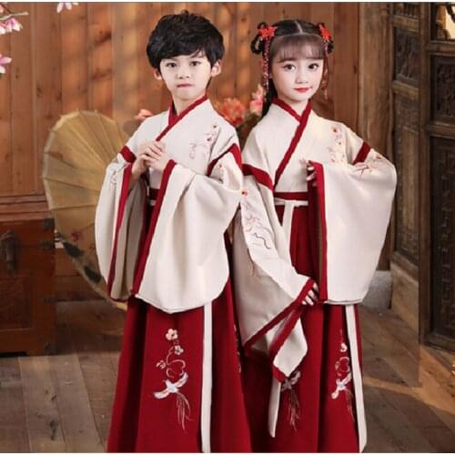 Childrens Chinese Traditional Clothes Summer Hanfu Tops Pants Kids Photographie Clothes Dropshipping Students Costumes Clothing