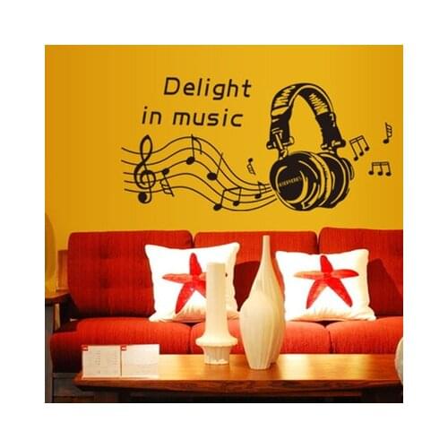 Headset fashion personality background adornment bedroom The fifth generation environmental protection wall stickers
