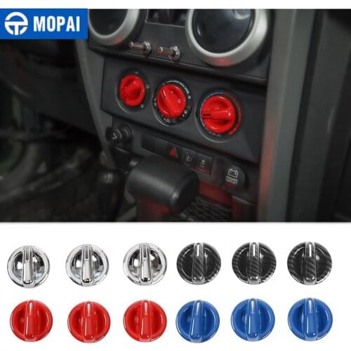 MOPAI Car Interior Air Conditioning Switch Knob Button Decoration Cover Stickers for Jeep Wrangler 2007-2010 Car Accessories
