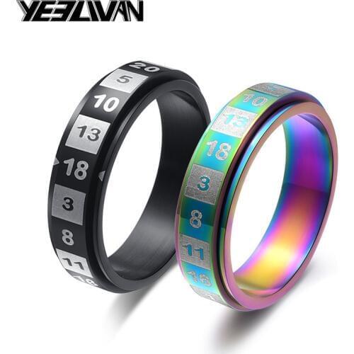 6mm Figure Colorful Black Spinner Rings Dull Polish Stainless Steel Rings for Women High Quality Fashion Lucky Jewelry Gifts
