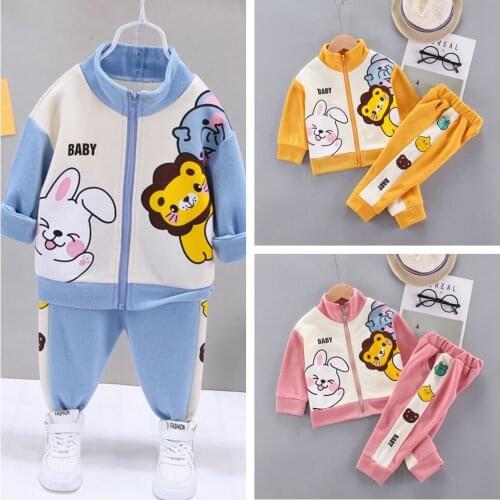 Baby Girls Clothes Sets Children Clothing Outfits Boys Spring Clothes Autumn Kids Wear Pants Cartoon Infant Tracksuit Sportwear