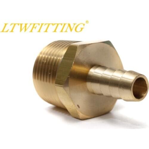 LTWFITTING Brass Barb Fitting Coupler 3/8" Hose ID x 3/4" Male NPT Fuel Gas