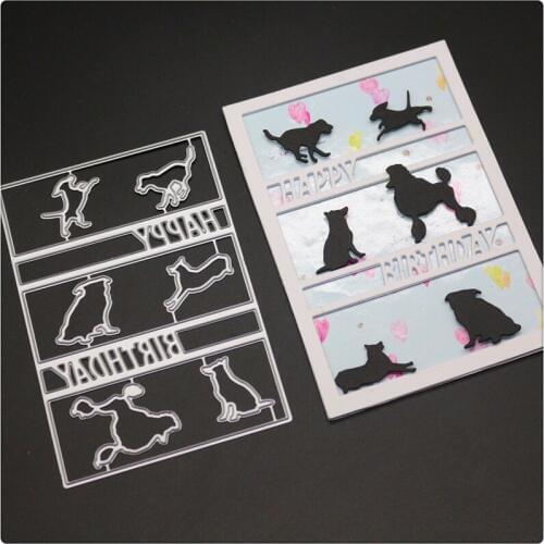 YINISE Scrapbook Metal Cutting Dies For Scrapbooking Stencils ANIMALS CAT DIY Album Cards Decoration Embossing Folder Die Cut