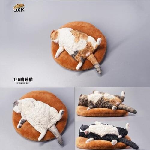 JXK 1/6 Lethargic Cat Model Cute Pet Animal Figure Collector Handmade Decoration Oenaments Toy Children Adults Kids Gift