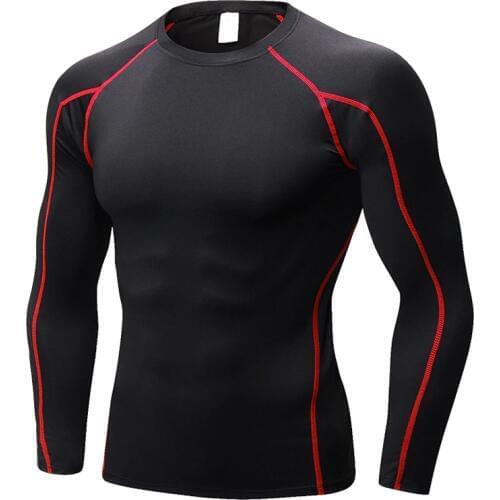 Mens Compression Shirt mens training Long Sleeve T-Shirt exercise Fitness tops rashguard sport shirts Slim gym Jersey running