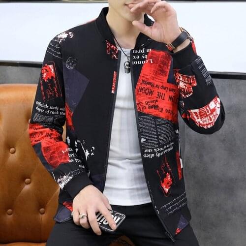 Jacket men spring autumn Korean version of the trend of personality Slim suit jacket mens casual thin youth baseball uniform