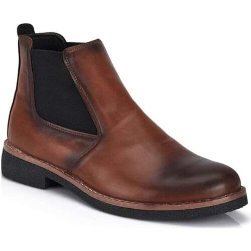 MENS LEATHER BOOTS VELVET BOOTS HIGH QUALITY BROWN. FAUX LEATHER. SUITABLE FOR FASHION
