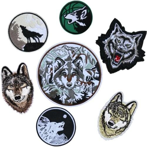 New Animals Wolf Series Patches for Clothes Animal Sticker on Clothing Diy Patch Cool Coat Appliques Garment Decor Parches