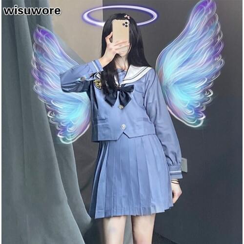 Jk Student Uniform New Japanese Fashion School Girl Outfit The Embroidery JK Uniform Female Student Full Sets Korean Uniform