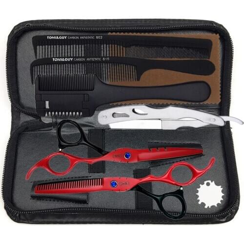 Hair Scissors 6.0" Japanese Steel Barber Scissors Thinning Shears Double Side Teeth Thinning Right Hand Shears Hairdressing