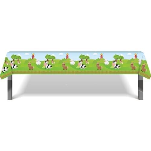 130*220cm Farm Animals Tablecloth Happy Birthday Party Decorations Baby Shower Cartoon Animal Disposable Tablecover Party Favor