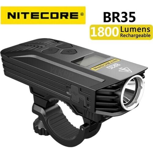 Original Nitecore BR35 1800 lumens far and near double beam rechargeable bicycle light, built-in 6800 mah large capacity battery