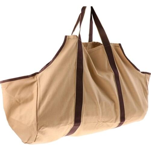 Portable Wood Storage Bag Heavy Duty Log Carrier Twig Woodpile Holder with 2 Handles for Camping