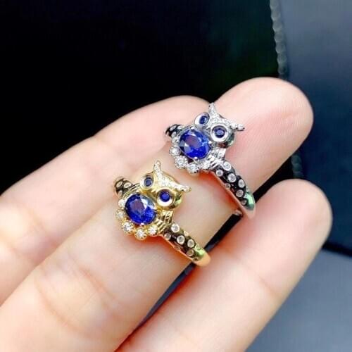 Natural And Real Sapphire Rings 925 Sterling Silver Fine Jewelry Anniversary Best Gift