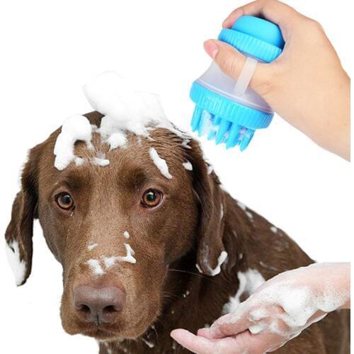 Dog Bath Brush Comb Cleaning Bath Massage Dog Cat SPA Brush Shampoo Grooming Multifunction Silicone Pet Shampoo Para Perro