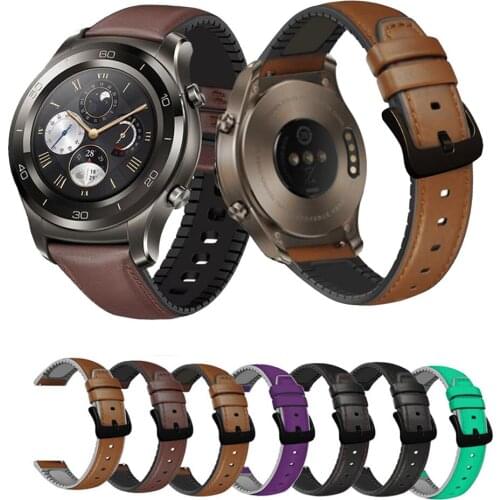 Leather Smart Watch Band For Samsung Gear S3 Galaxy Watch 46mm WatchBand Wristband Bracelet For Huawei Watch 2 pro