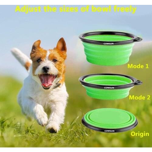 Foldable Bowl Pet Food Silicone Bowl Outdoor Travel Portable Food Water Container Feeder Dish Bowl Dish Water Bowl Dog Supplies