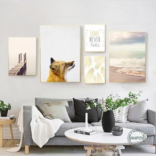 Modern Home Decoration Seascape Animals Dog Poster Nordic Style Canvas Painting Simple Wall Art Print Modular Pictures