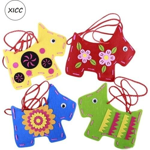 Non Woven Felt Material Handbag Cute Cartoon Horse Handmade Bags Toy Children Early Education Gift Mom Home Felt DIY Package