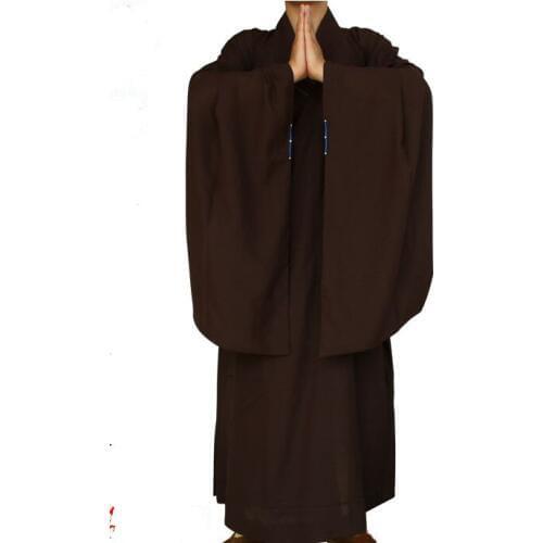 UNISEX Buddhist monks robe Buddhism gownhaiqing meditation clothing zen lay clothessuits brown