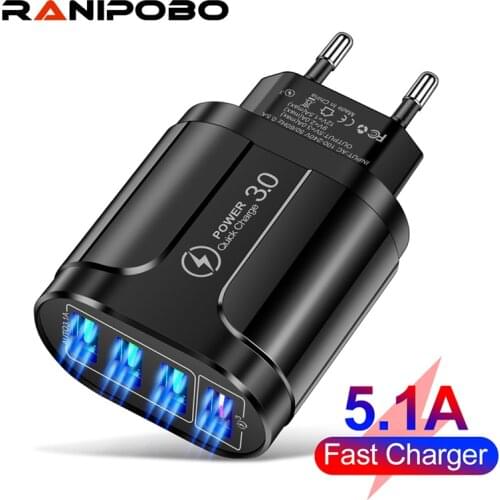 USB Fast Charger Quick Charge 3.0 4.0 Universal Wall Mobile Phone Tablet Chargers For iPhone 11 Samsung Xiaomi Charging Charger