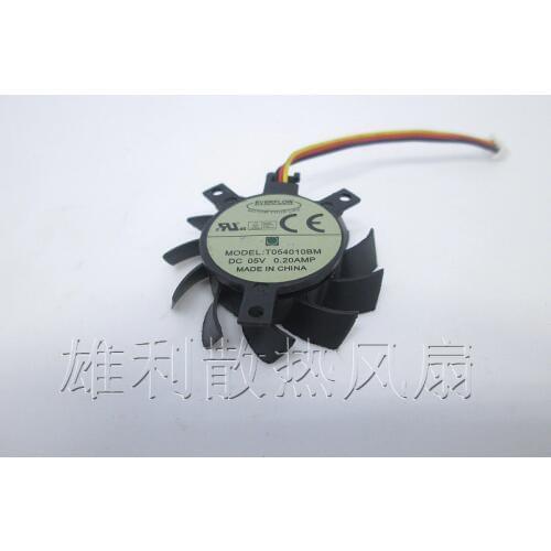 Everflow T054010BM DC 5V 0.20A Dia.57mm C.T.C 41mm 3-Wire Server Cooling Fan