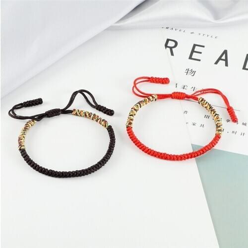 Vintage Tibetan Buddhist Braided Knot Bracelet Good Lucky Red Rope Weave Thread Chain Bracelets Size Adjustable Handmade Jewelry