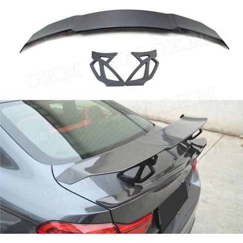Carbon fiber Rear Spoiler Tail Trunk Lip Wing Decoration For BMW F82 F80 M3 M4 M5 M6 Sedan Universal Car V Style GTS Spoiler