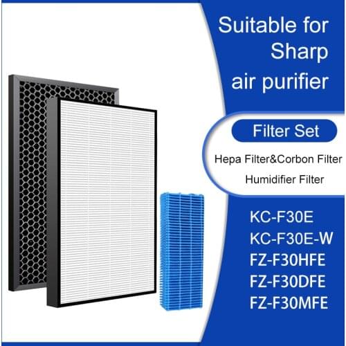 Replacement Air Purfier FZ-F30HFE H13 HEPA Filter & FZ-F30DFE Carbon Filter and FZ-F30MFE Humidifier Filter For Sharp KC-F30E