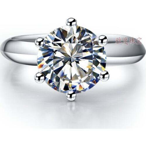 0.6Ct Solid 14K Gold Six Prongs Round Long-term Test Positive Moissanite Anniversary Ring Simple Life Style Women Gold Jewelry