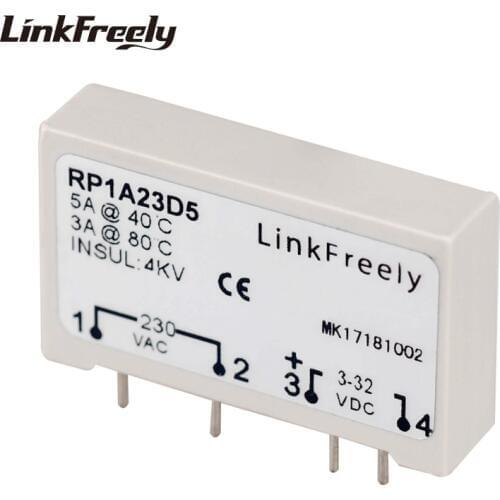 RP1A23D5 1 Phase PCB Solid State Relay 4 Pin DC AC 3V 5V 12V 24V DC Input Output 230VAC 480VAC 3A 5A SSR Relay Switch Module