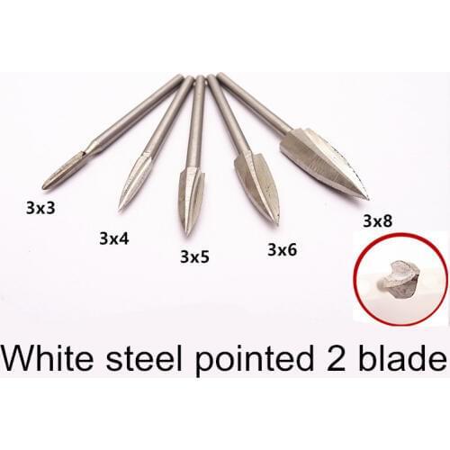 1PCs 3mm Shank White Steel Knife Wood Carving Milling Cutter Grinding Tool Head Woodcarving Electric Mill Grinder Woodworking
