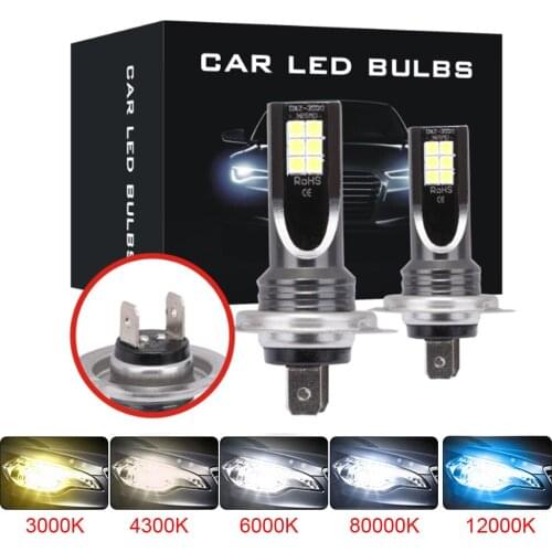 2Pcs H7 H1 H4 H11 H3 Lamp Led Super Bright Car Fog lights 3030 12000LM Day Driving Light Auto Bulbs 6000K 4300K 12V 24V