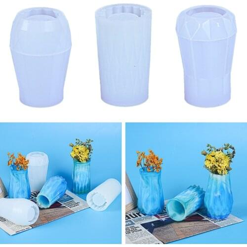 3 Types Vase Flower Arrangement Silicone Mold for Diy Uv Epoxy Resin Handmade Crystal Craft Home Decorations
