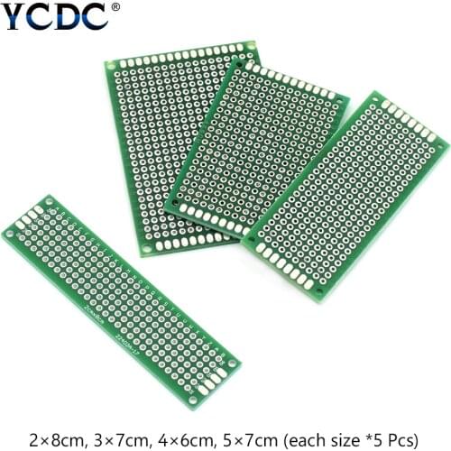 40Pcs/Set 2x8 3x7 4x6 5x7cm Dual Side Prototype Circuirt Board PCB Breadboard For Arduino Electronic Soldering Projects