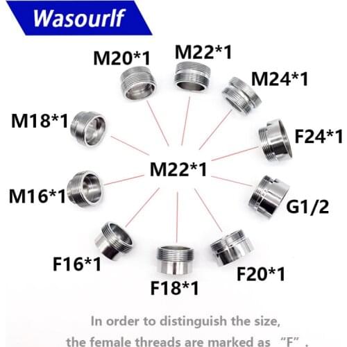 WASOURLF 100 Pieces Adapter M16 20 22 24 Male Thread Transfer M22 Connector Shower Bathroom Kitchen Faucet Accessories