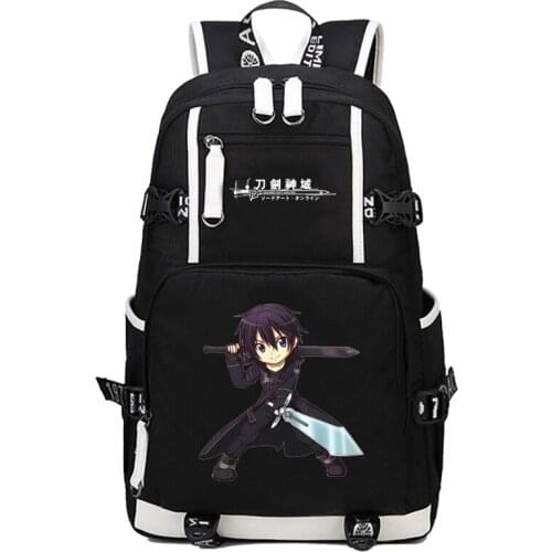 Anime Sword Art Online SAO Backpack Cartoon School Travel Bag for Teenagers Nylon Mochila Escolar Rucksack Shoulders bag Package