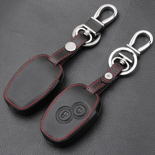 1pc 2 buttons Genuine Leather car key case cover for Renault Clio Dacia Logan Sandero Megane Modus Espace Kangoo Protect Shell