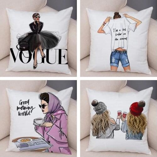 45*45CM Super Mom and Baby Pillow Case Vogue Cartoon Cushion Cover for Sofa Home Car Soft Plush Decor Mama Children Pillowcase