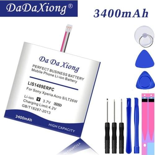 Da Da Xiong Original 3400mAh LIS1489ERPC Battery for Sony Ericsson Xperia acro LT26 S LT26W Mobile Phone Battery